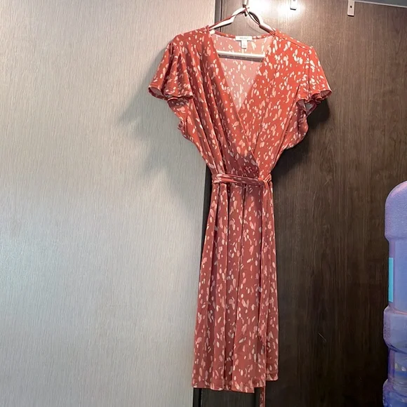 nine west orange dress Orange and pink wrap dress Nine West S (4-6)